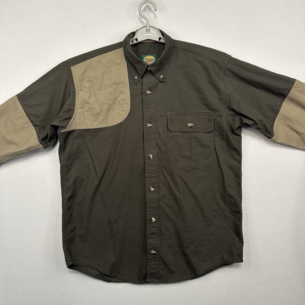 Cabela's Outdoor Gear Men's Medium‎ Long Sleeve Button Up Green Shirt
